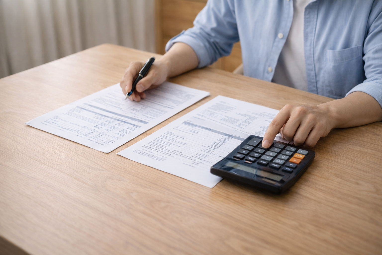 대출 상환 시나리오를 계산하며 결정을 내리는 장면